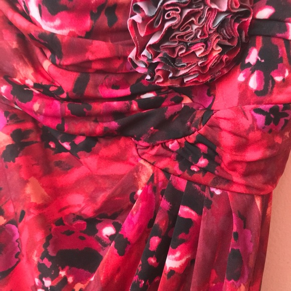 Carole Little (Sz 4) one shoulder red dress - Picture 2 of 5